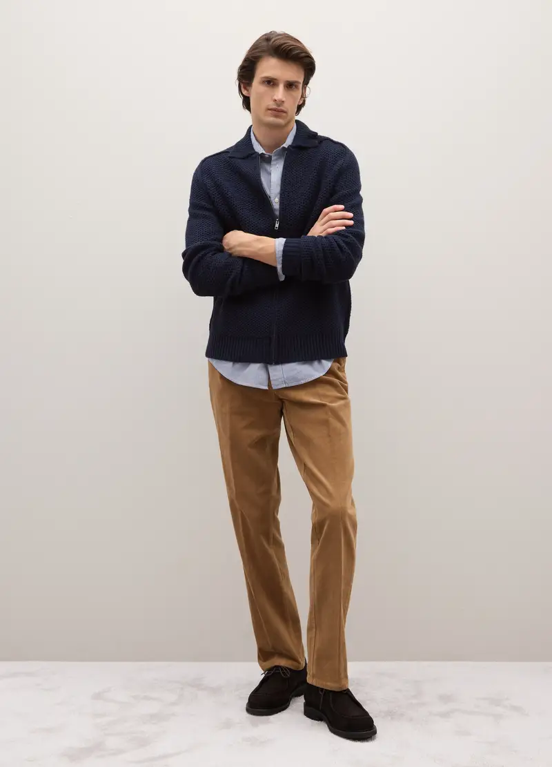 Pantaloni Tabacco In Velluto A Coste Regular Fit, Uomo, Marrone