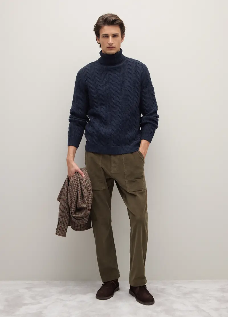 Pantaloni Verdi In Velluto A Coste, Uomo, Verde