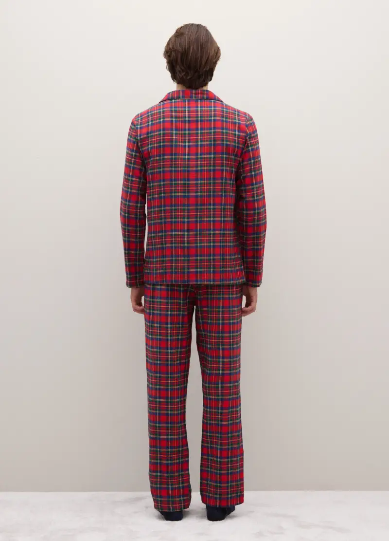 Pigiama In Puro Cotone Multicolor Regular Fit A Quadri, Uomo, Multicolor miniatura 3