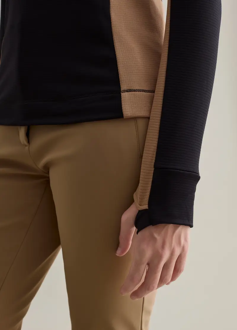 , Pile Half-zip Con Trama Waffle, Donna, Nero miniatura 3