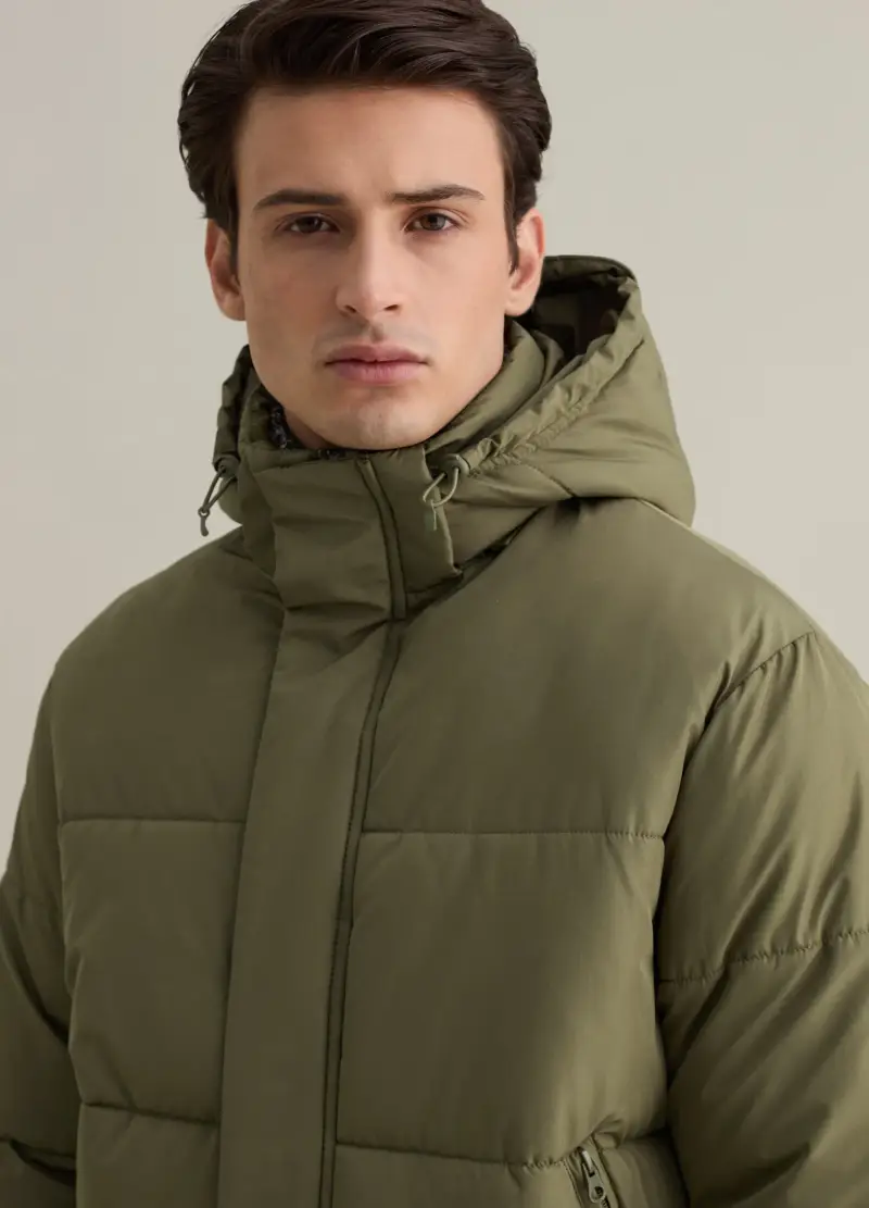 Piumino Corto Trapuntato Con Imbottitura In Repreve®, Uomo, Verde miniatura 3