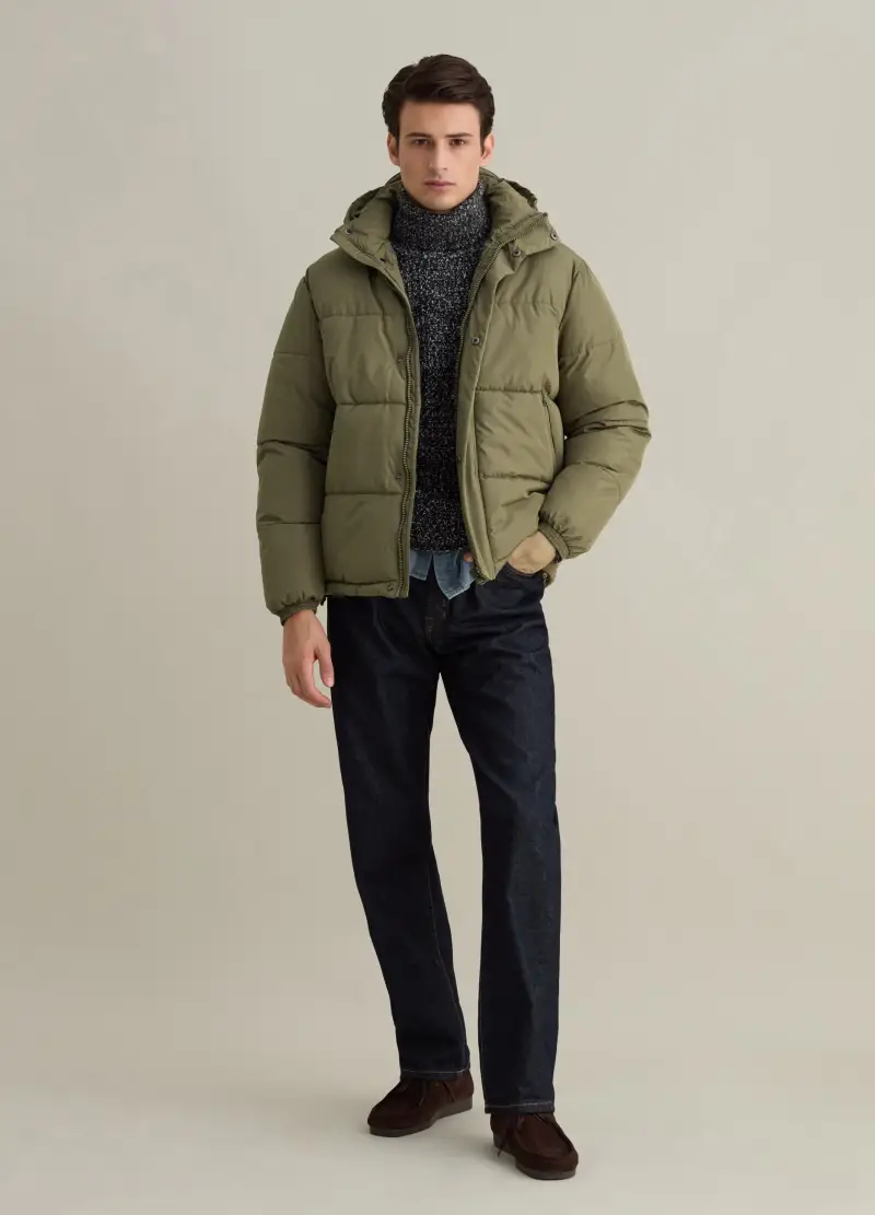 Piumino Corto Trapuntato Con Imbottitura In Repreve®, Uomo, Verde