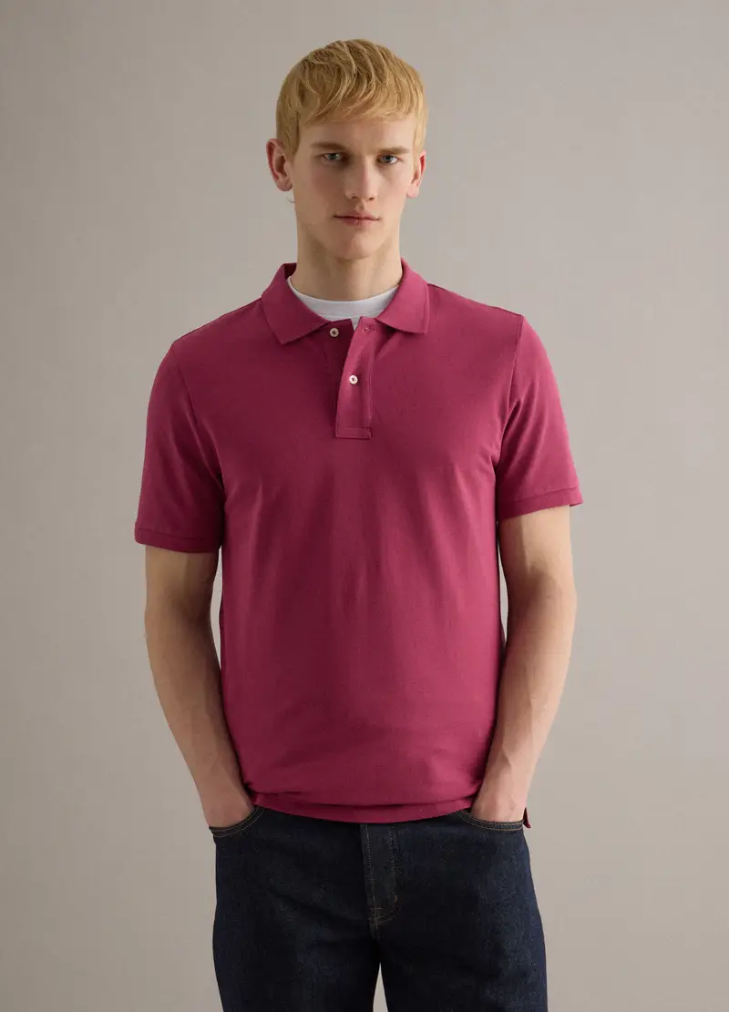 Polo A Maniche Corte In Puro Cotone Rosa Regular Fit, Uomo, Rosa