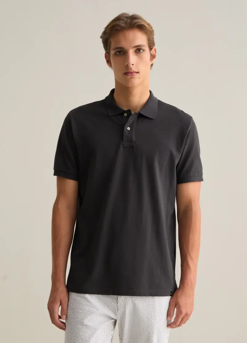 Polo Da Uomo In Puro Cotone Supima Grigia Regular Fit, Grigio