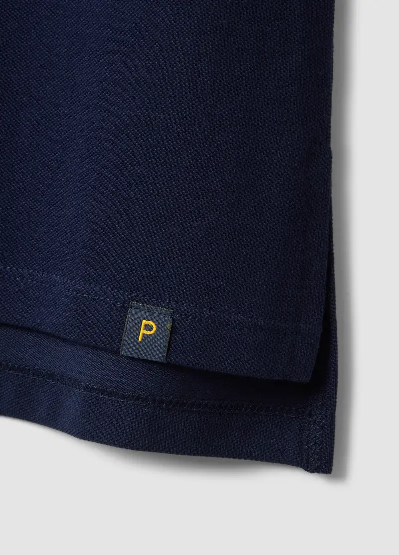 Polo In Puro Cotone Biologico Blu Regular Fit, Donna, Blu miniatura 2