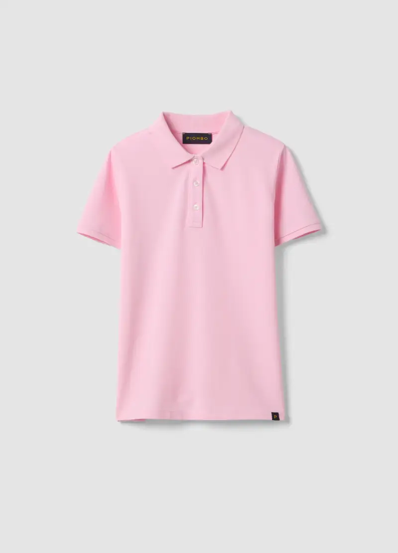 Polo In Puro Cotone Biologico Rosa Regular Fit, Donna, Rosa