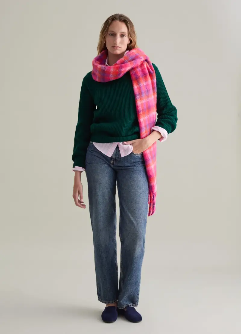 Pullover A Coste Inglesi Con Scollo Rotondo, Donna Adult