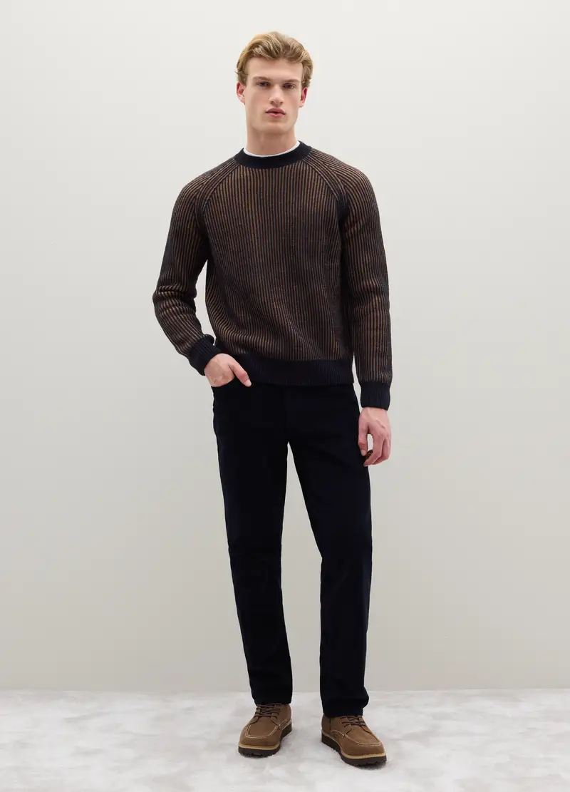 Pullover A Righe Multicolor In Misto Lana, Uomo, Multicolor miniatura 2