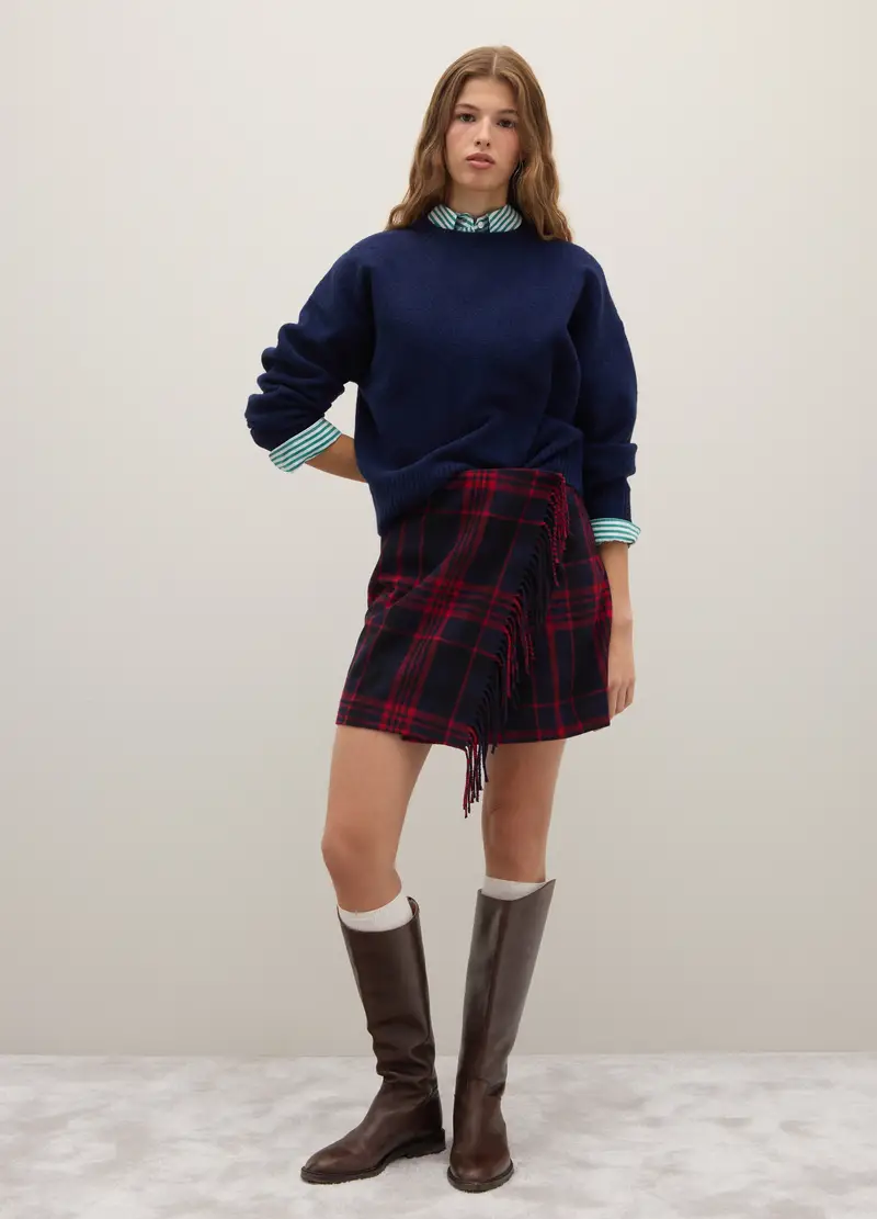 Pullover Blu Regular Fit Con Scollo Rotondo, Donna, Blu miniatura 2