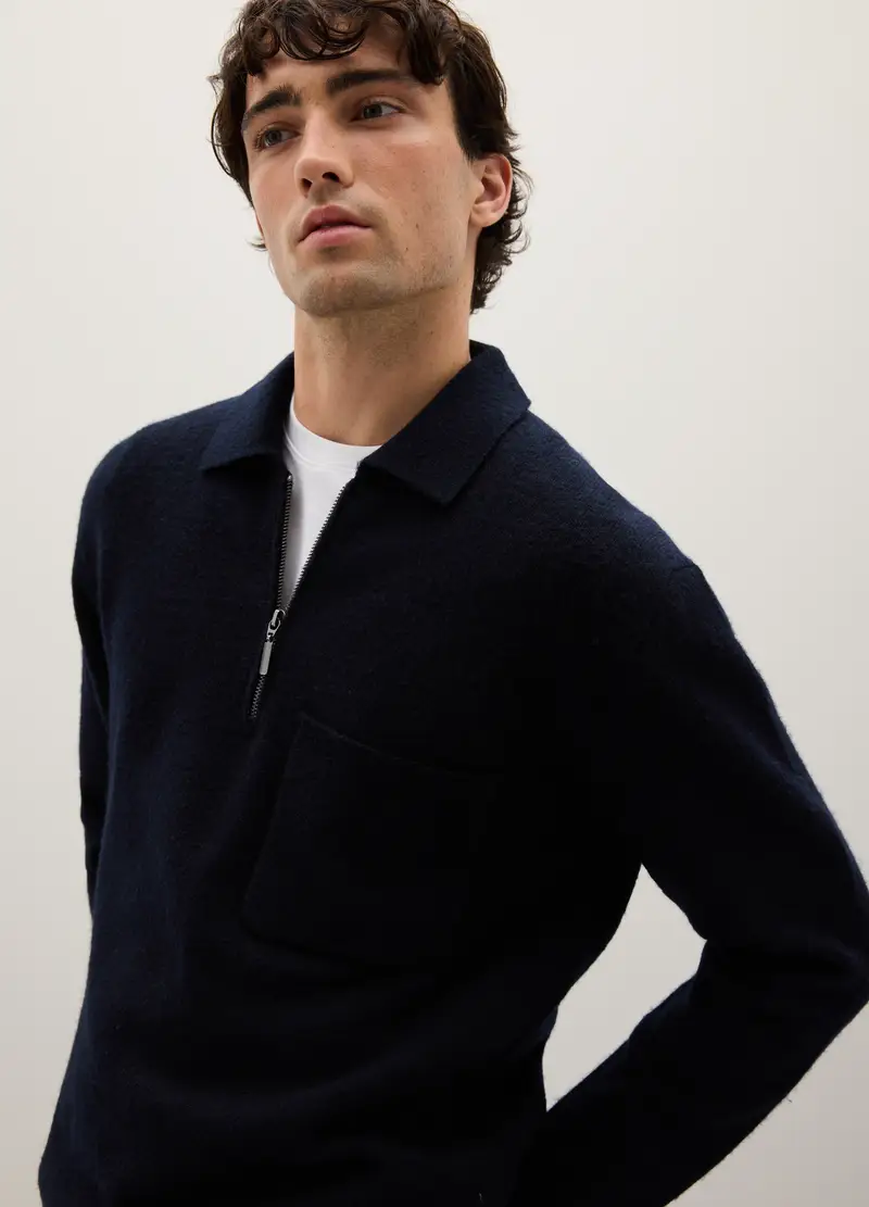 Pullover Blu Vestibilità Over, Uomo, Blu miniatura 3