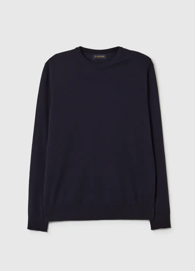 Pullover Con Scollo Rotondo, Uomo, Blu