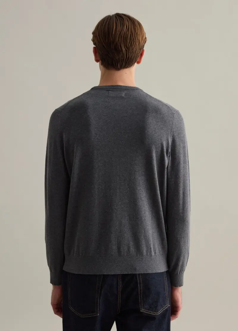 , Pullover Con Scollo Rotondo, Uomo, Grigio miniatura 3