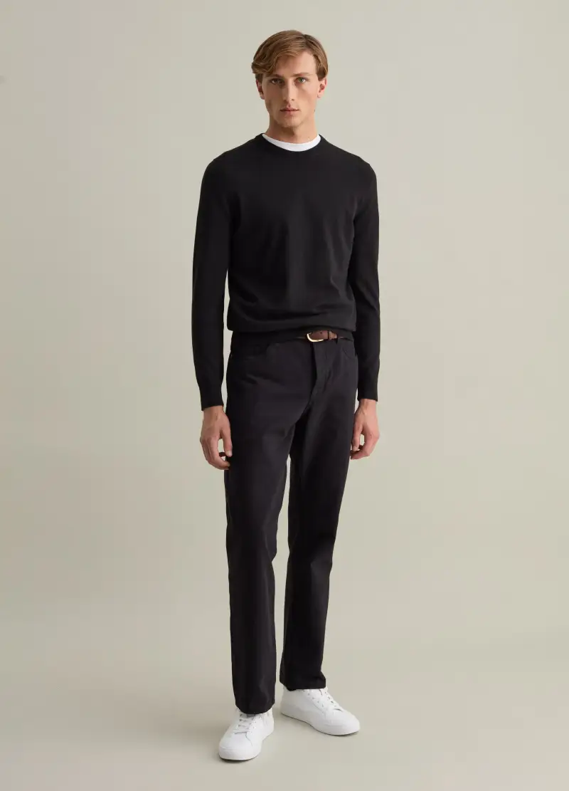 , Pullover Con Scollo Rotondo, Uomo, Nero miniatura 3