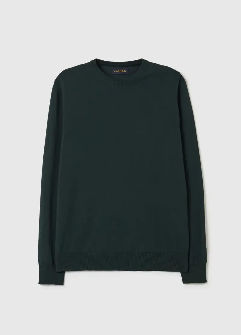Pullover Con Scollo Rotondo, Uomo, Verde