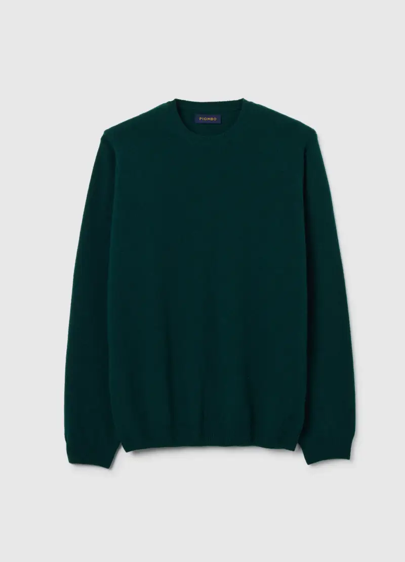 Pullover In Pura Lana D'agnello Verde Regular Fit, Uomo, Verde
