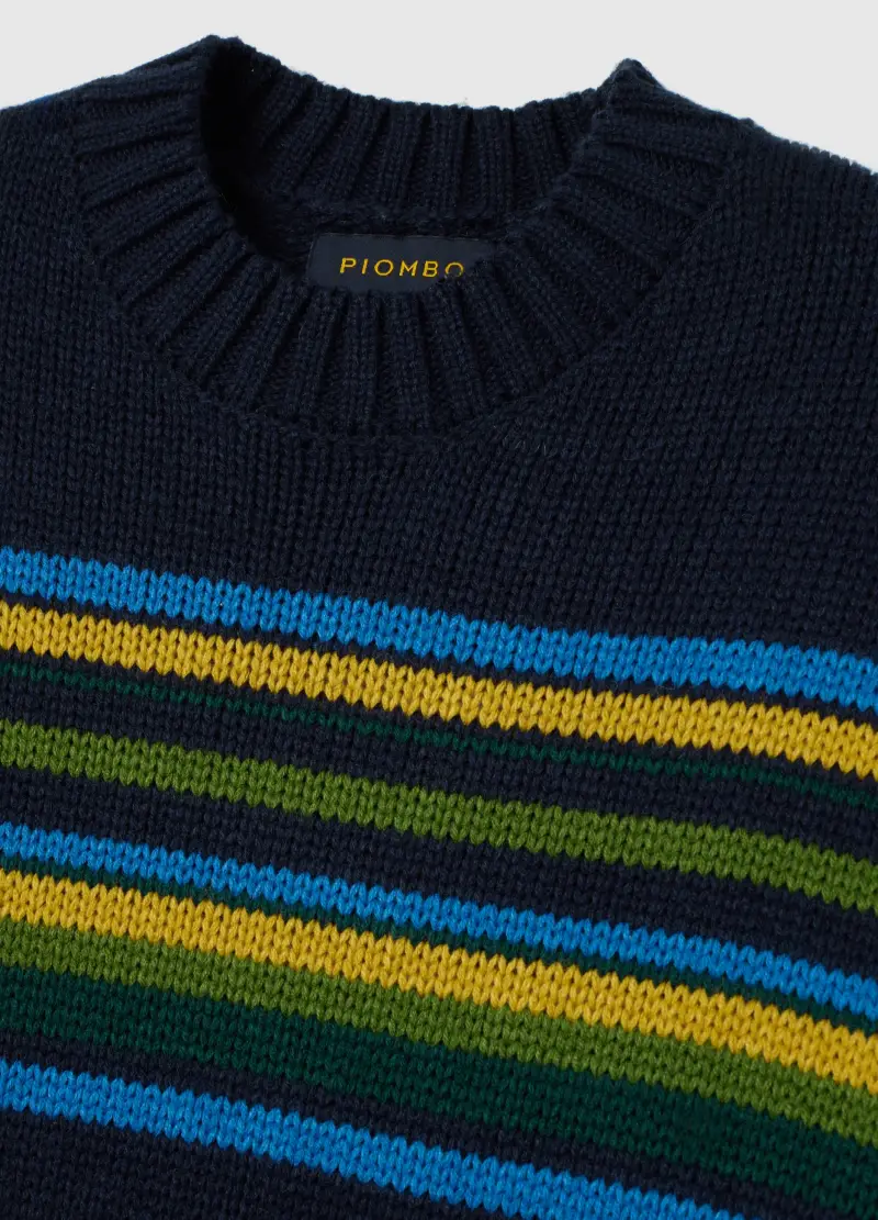 , Pullover Multicolor A Righe In Jacquard Regular Fit, Uomo, Multicolor miniatura 2