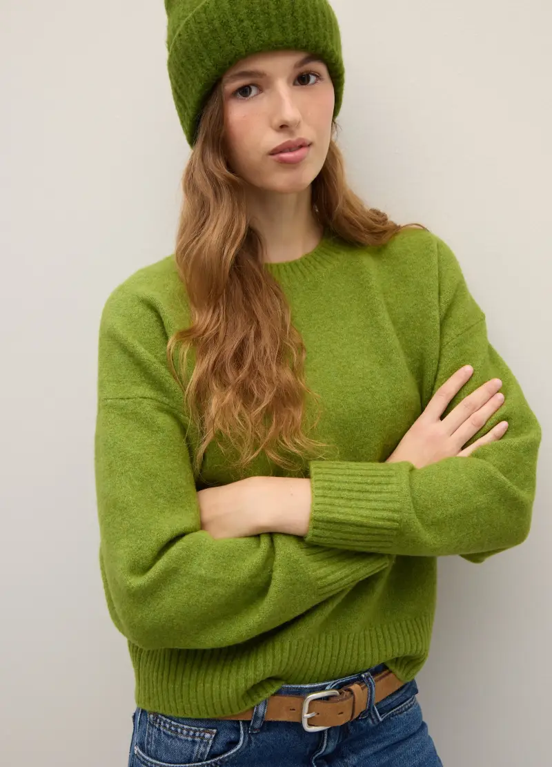 Pullover Verde Regular Fit Con Scollo Rotondo, Donna, Verde