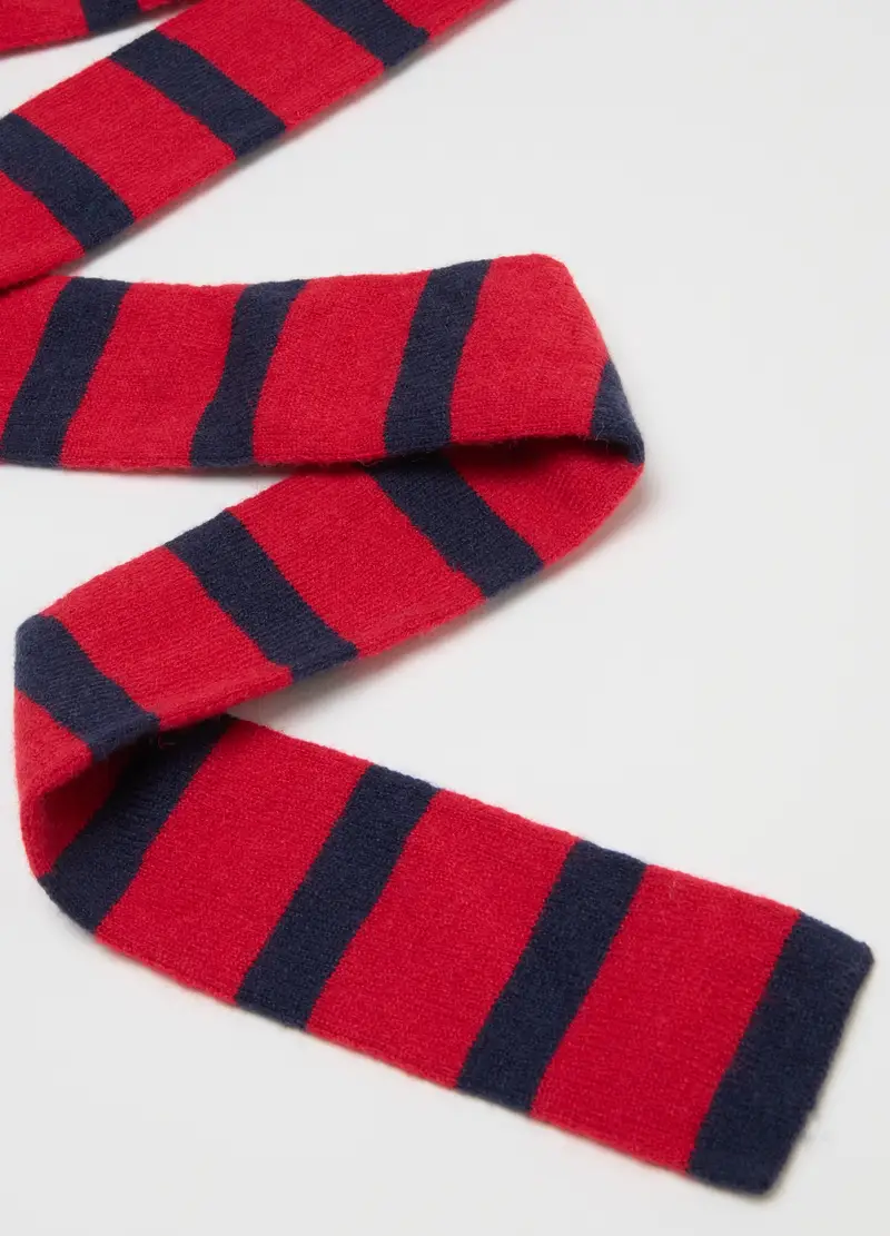 Sciarpa A Righe Rossa E Blu, Donna, Multicolor miniatura 3