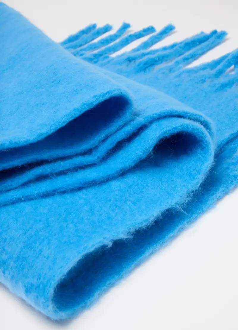 Sciarpa Azzurra In Misto Tessuto, Donna, Blu miniatura 3