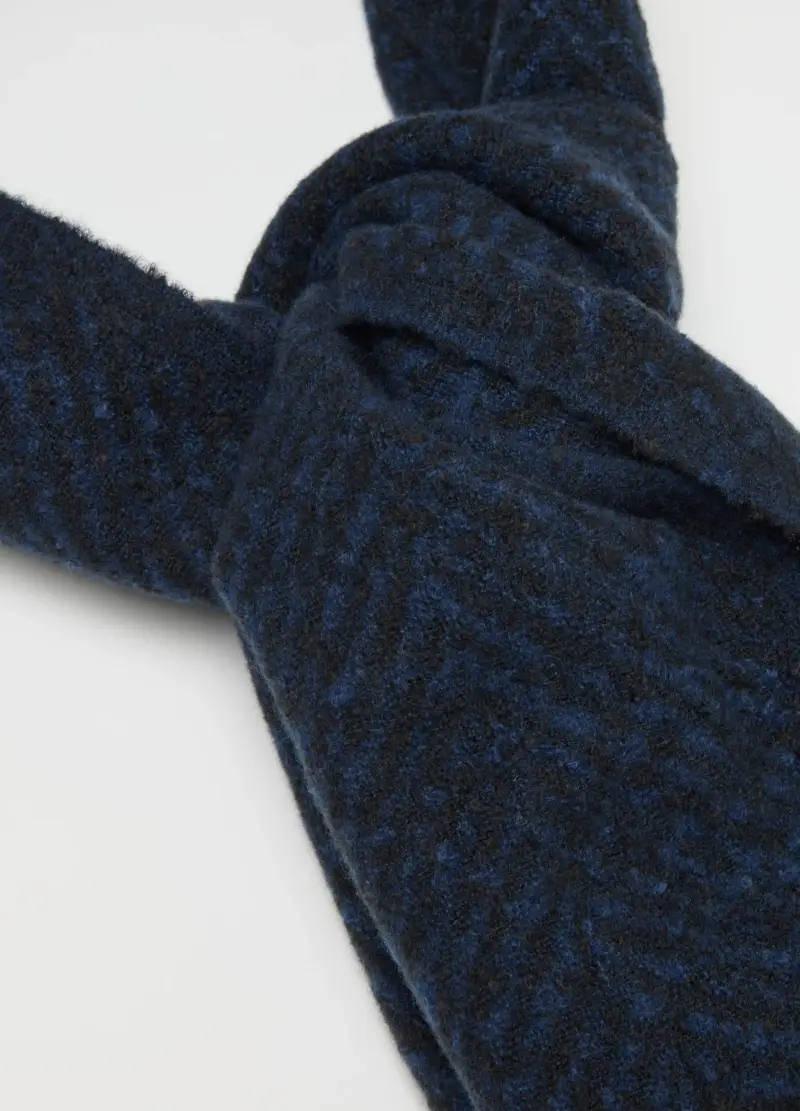 , Sciarpa Blu Con Frange, Uomo, Blu miniatura 2