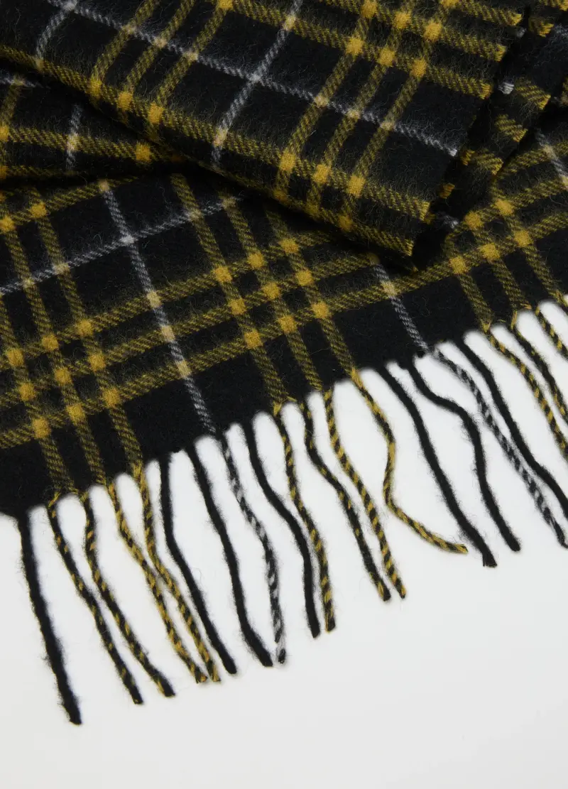 , Sciarpa Gialla E Nera In Misto Lana, Uomo, Nero miniatura 3