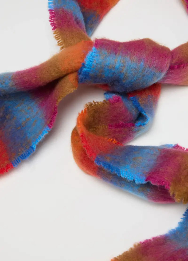 , Sciarpa Multicolor Knittata, Donna, Marrone miniatura 2