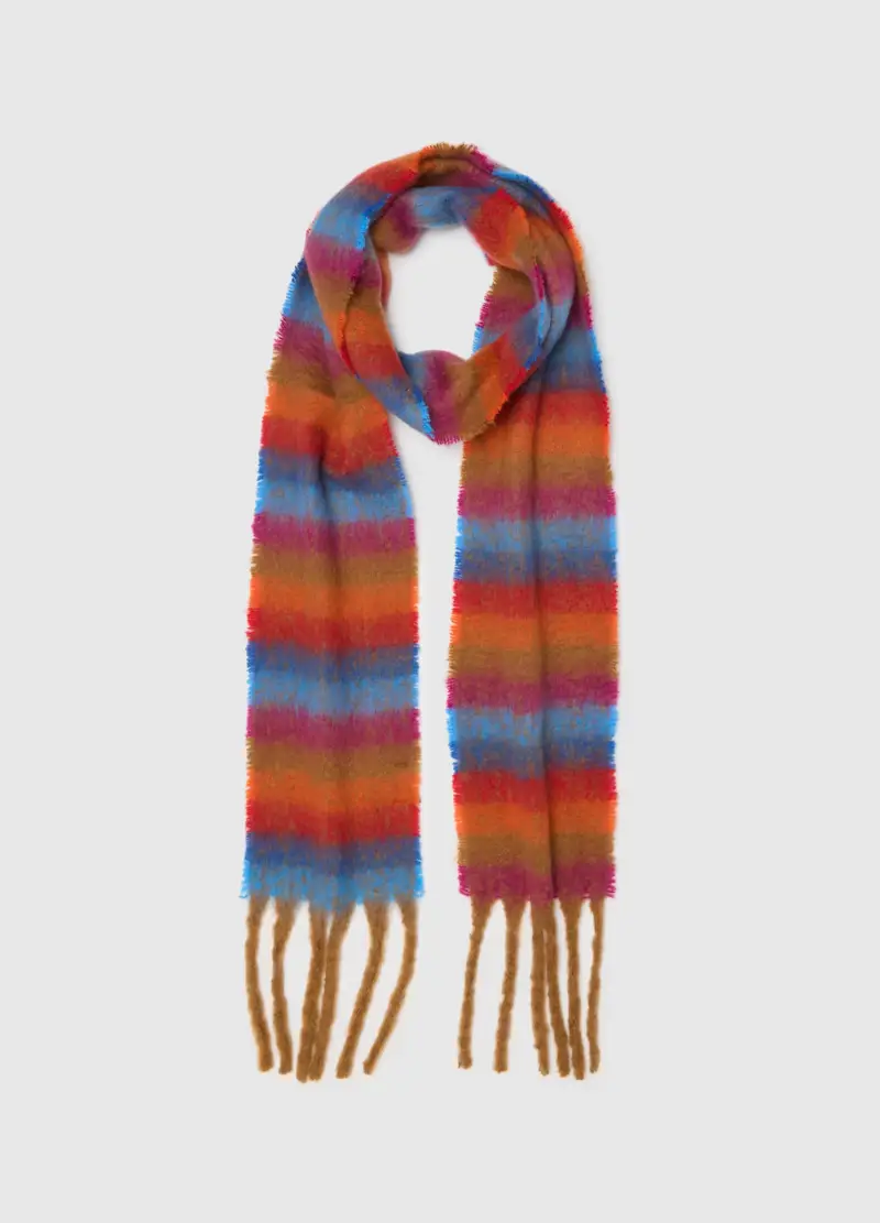 Sciarpa Multicolor Knittata, Donna, Marrone