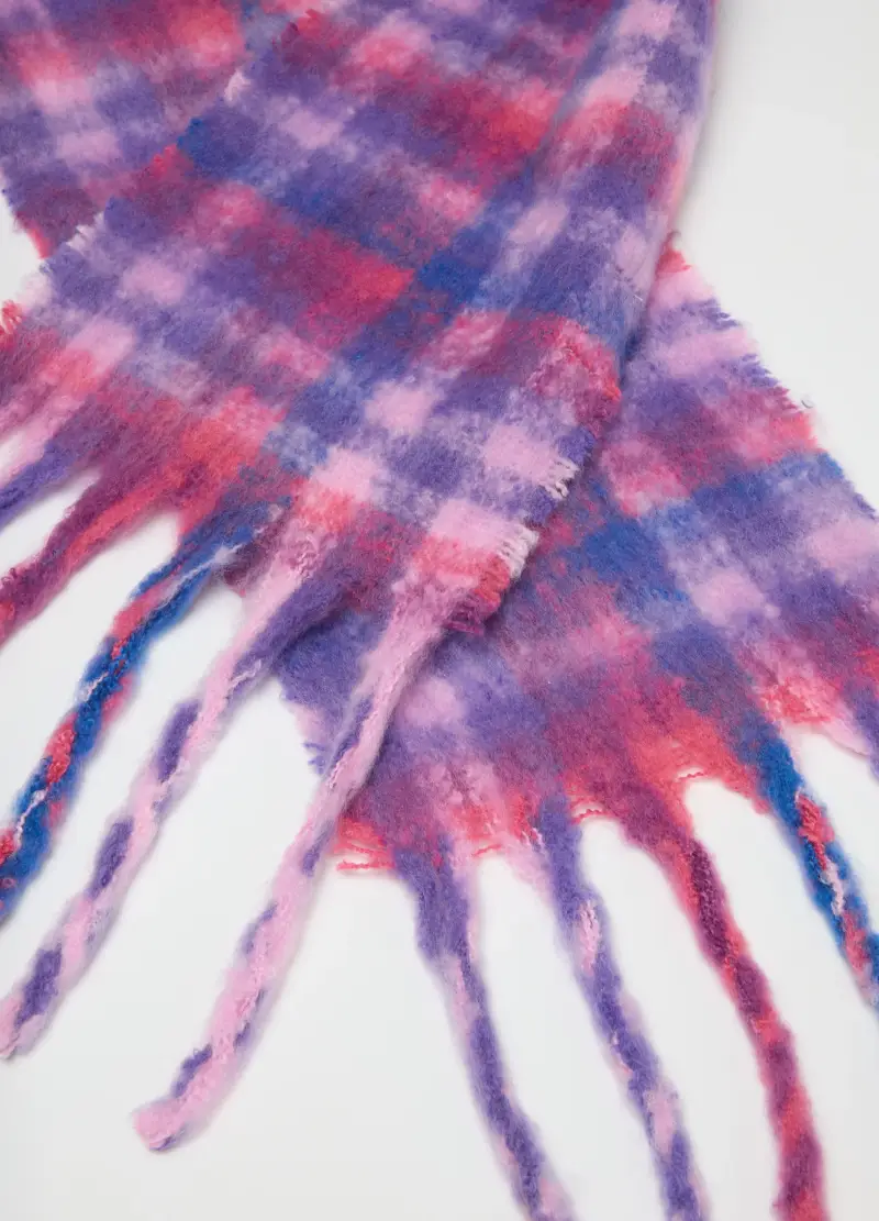 , Sciarpa Viola In Misto Poliestere, Donna, Blu miniatura 3