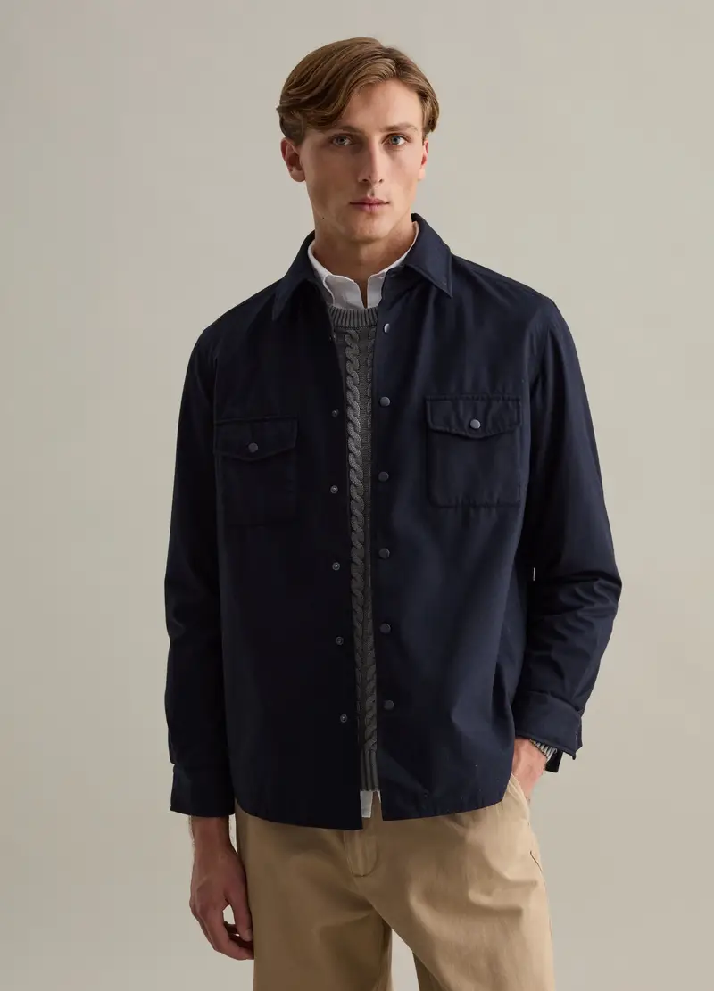 Shacket Imbottita Con Bottoni, Uomo, Blu miniatura 2