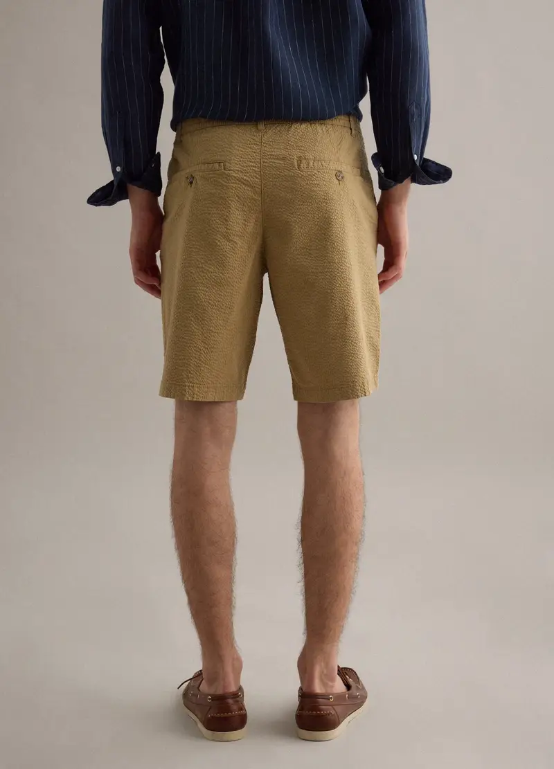 Shorts Chino In Cotone Elasticizzato Beige Regular Fit, Uomo, Beige miniatura 3