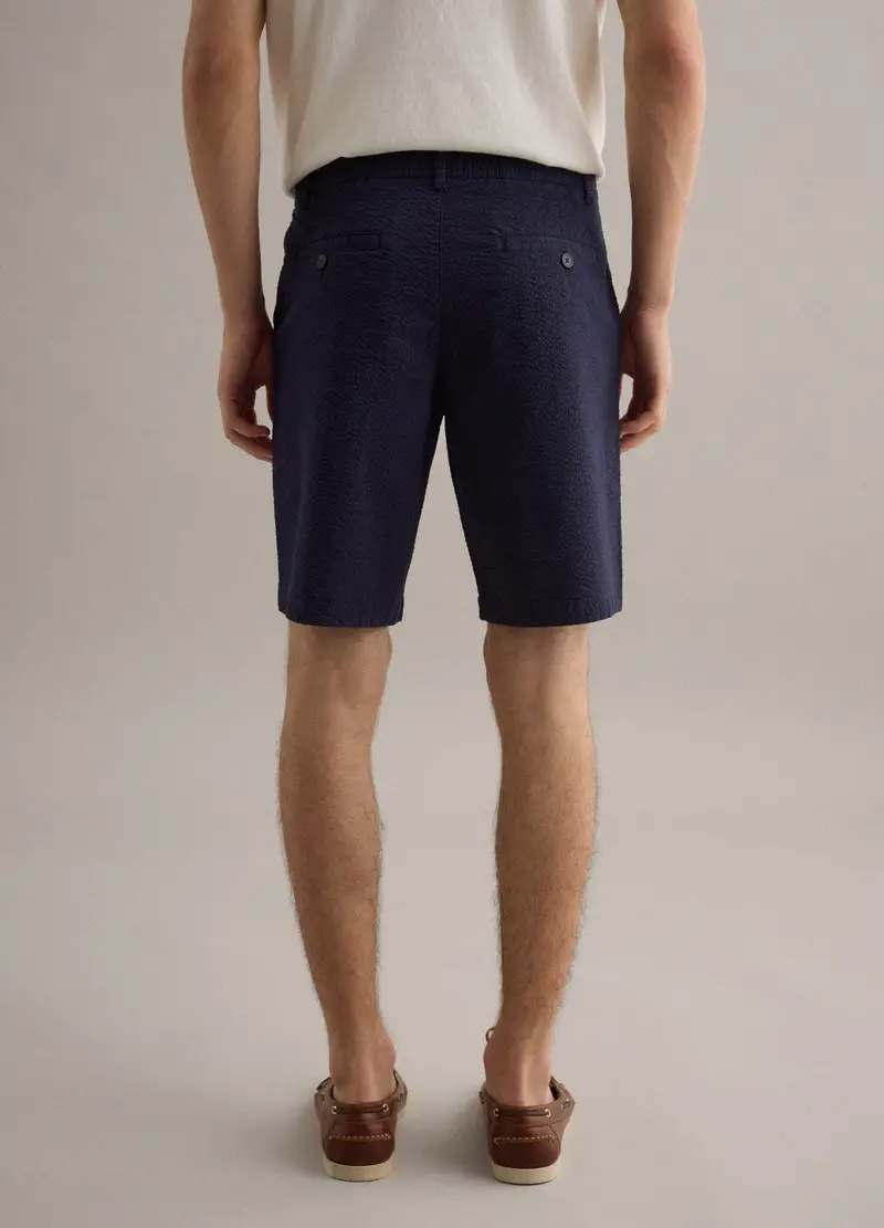 Shorts Chino In Cotone Elasticizzato Blu Regular Fit, Uomo, Blu miniatura 3