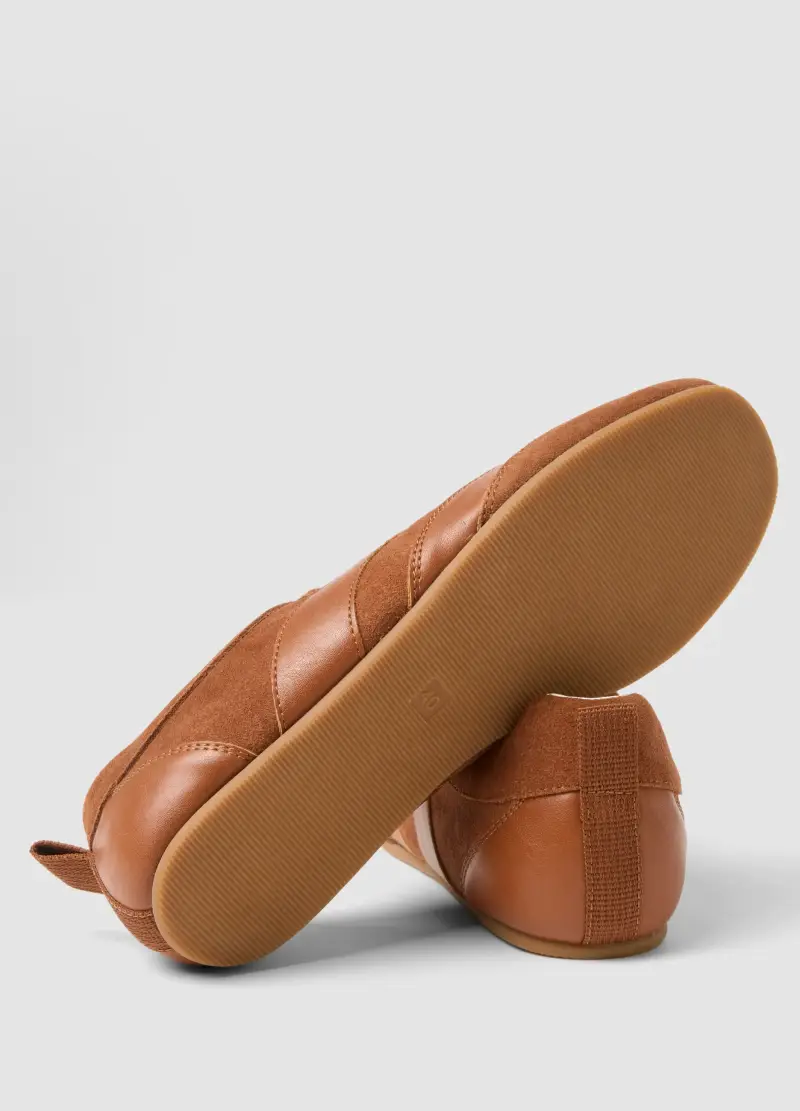 Sneakers In Vera Pelle Marrone, Donna, Marrone miniatura 3