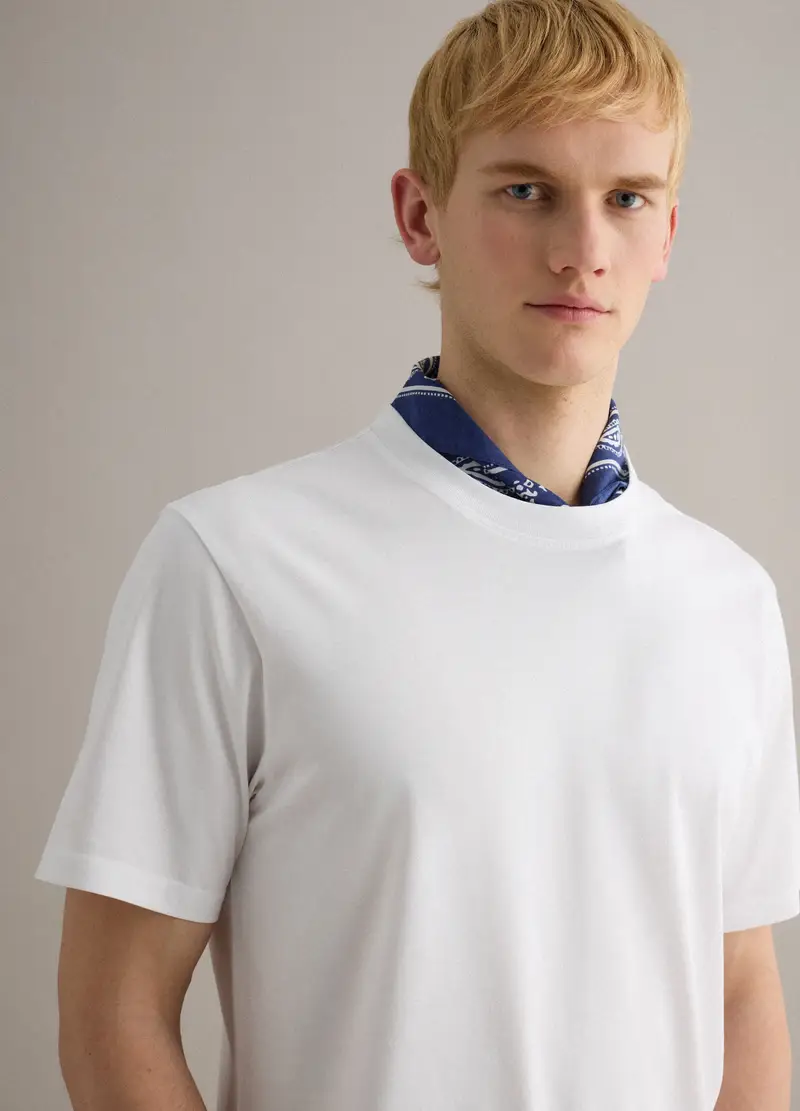 T-shirt Girocollo In Puro Cotone Bianco Relaxed Fit, Uomo, Bianco