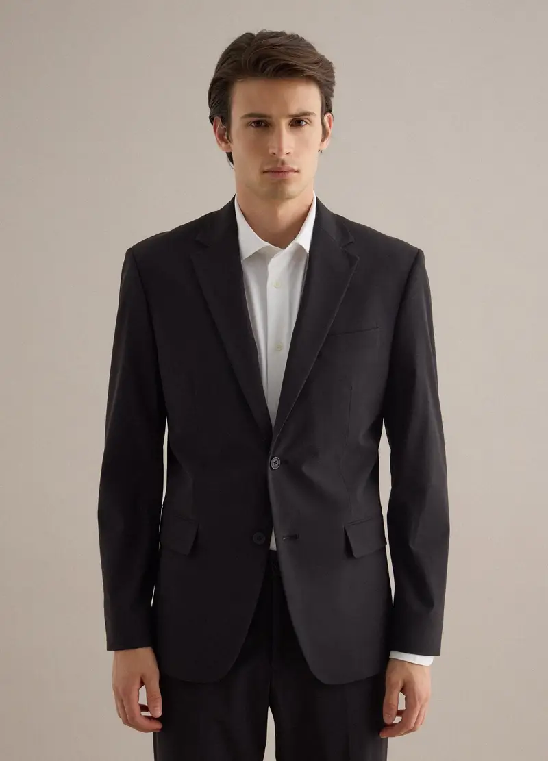 Blazer Nero Slim Fit, Uomo, Nero