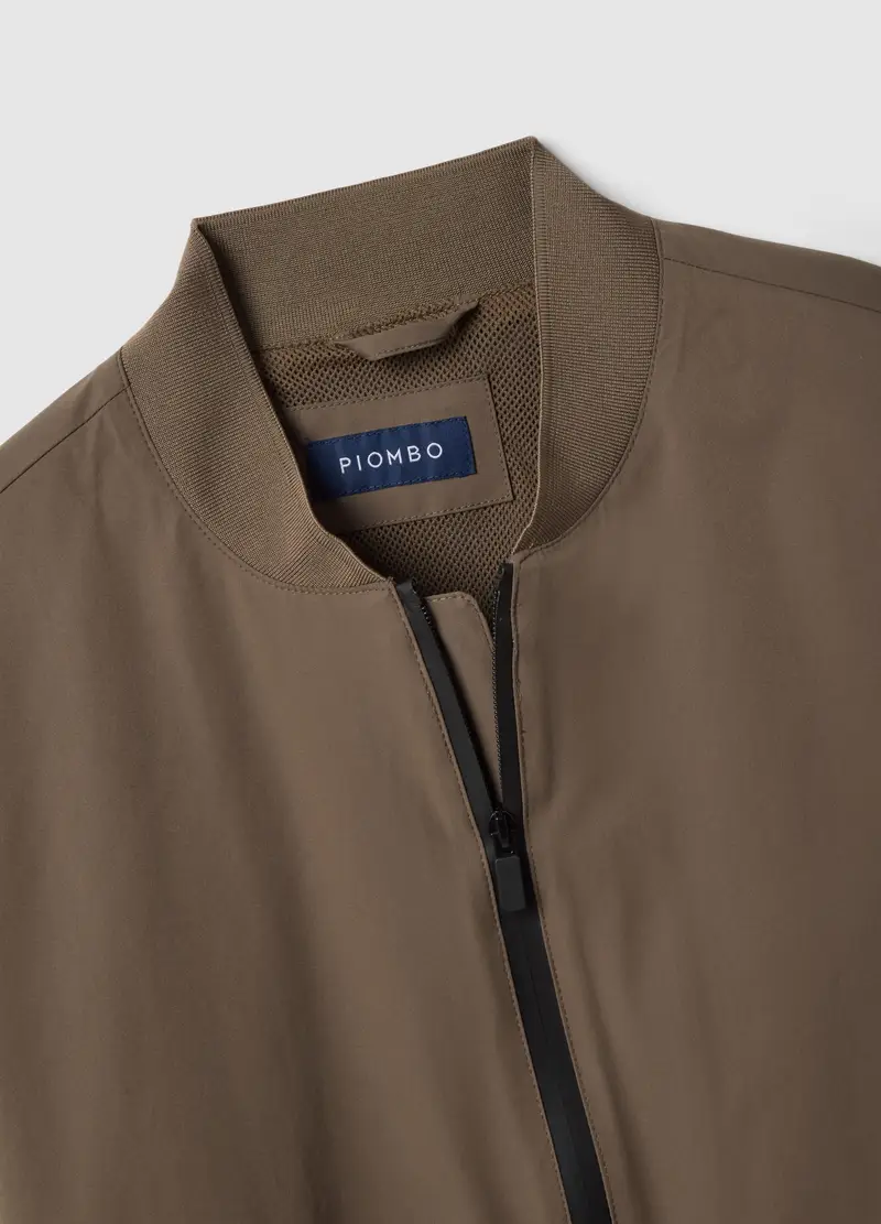 Bomber Marrone Regular Fit Con Zip Intergale, Uomo, Marrone miniatura 2