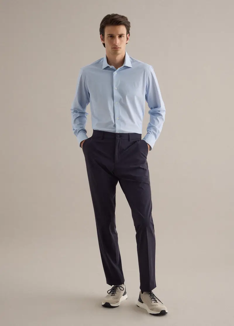 Camicia A Maniche Lunghe A Righe Multicolor Slim Fit, Uomo, Multicolor miniatura 3