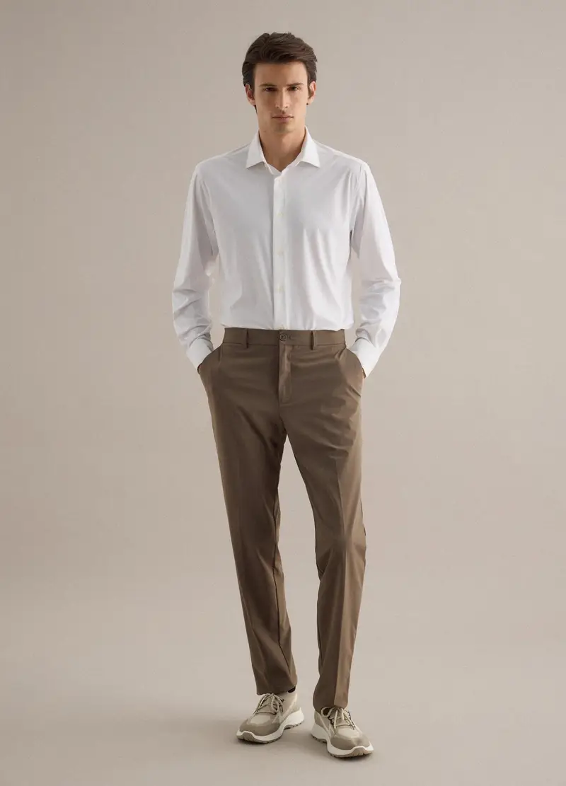 Camicia A Maniche Lunghe Bianca Slim Fit Con Colletto Classico, Uomo, Bianco miniatura 2