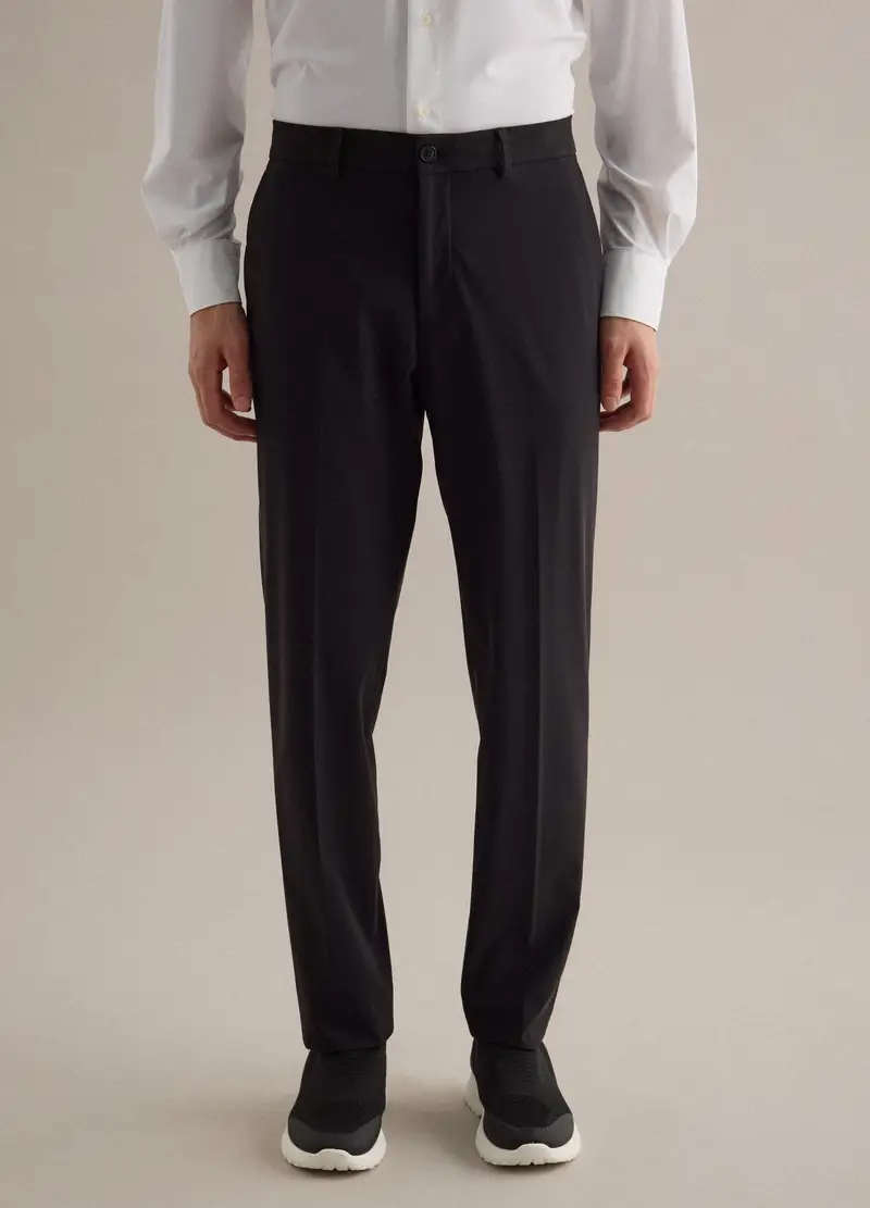 Pantaloni Formali Neri Regular Fit, Uomo, Nero miniatura 2