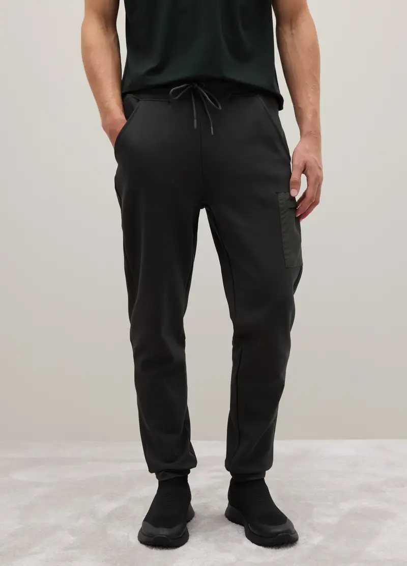 Pantaloni In Misto Cotone Verde Regular Fit, Uomo, Verde miniatura 2