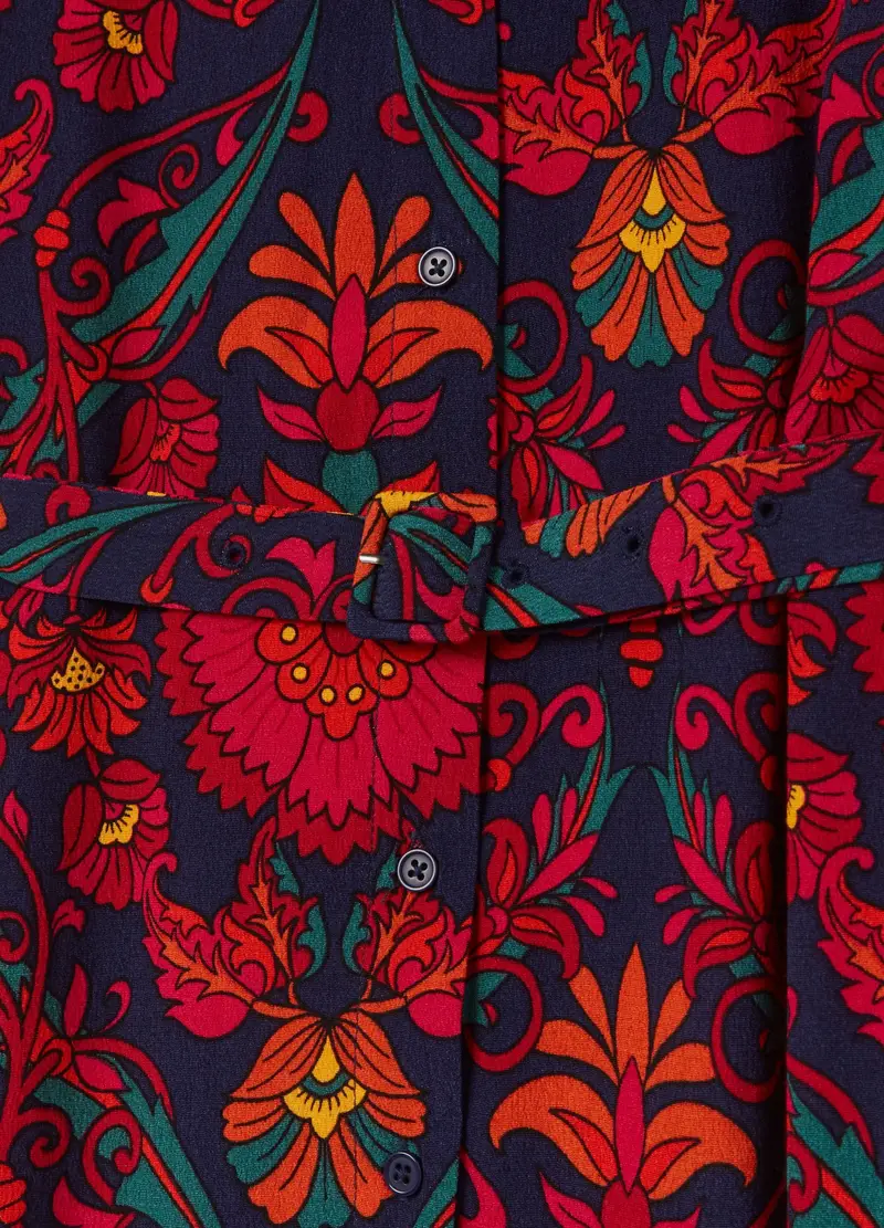 Vestito Lungo Chemisier Stampato, Donna, Multicolor miniatura 2