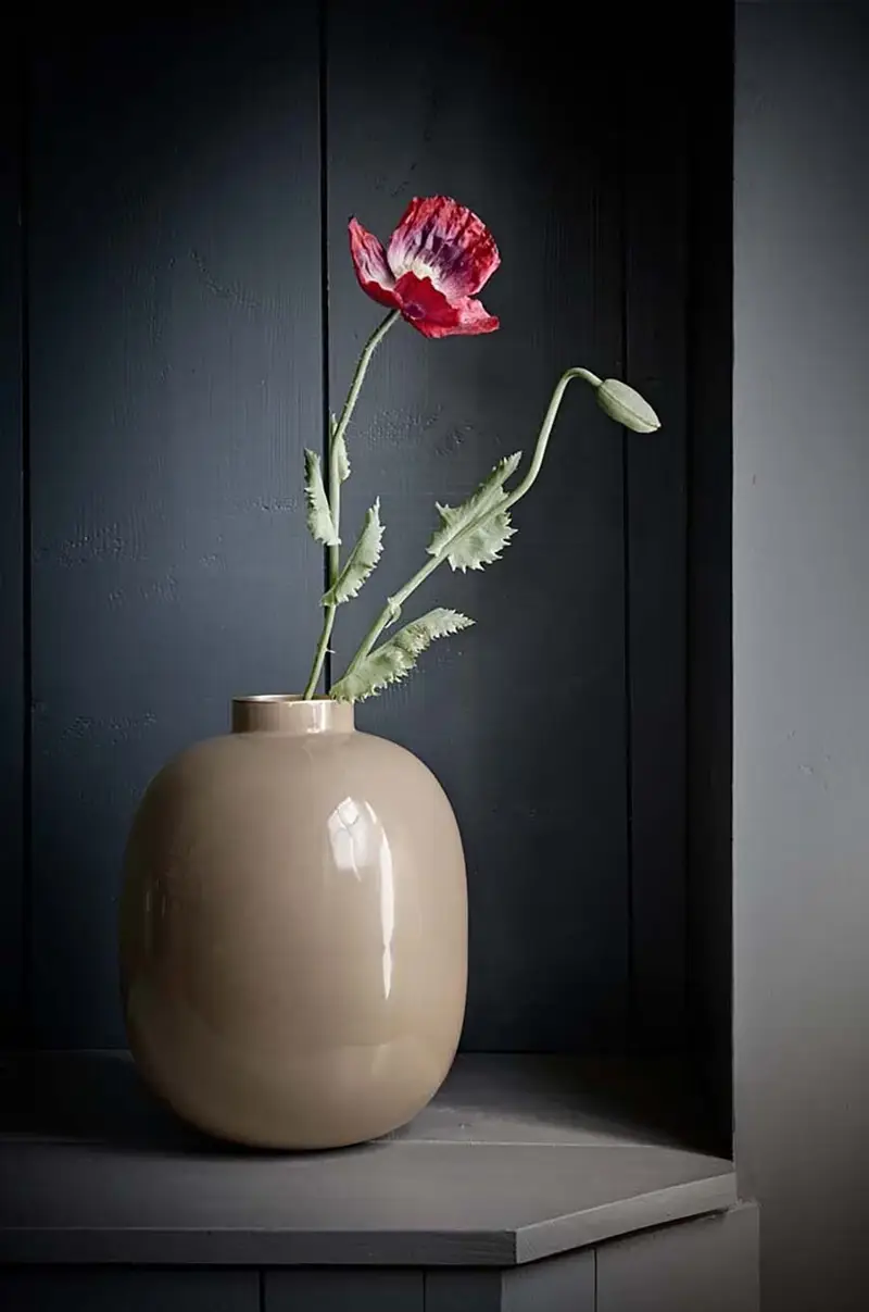 vaso decorativo Metal Khaki Beige miniatura 3