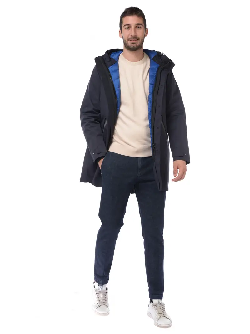 giaccone da uomo Piquadro parka con interno staccabile Blu miniatura 2