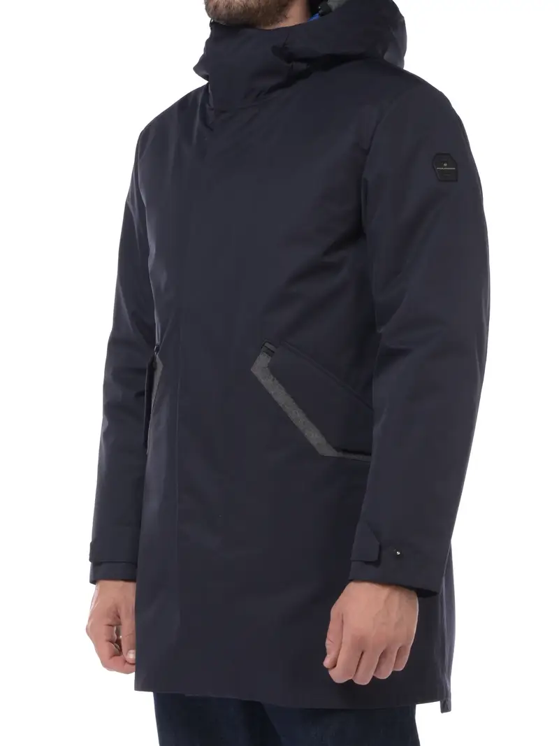 giaccone da uomo Piquadro parka con interno staccabile Blu