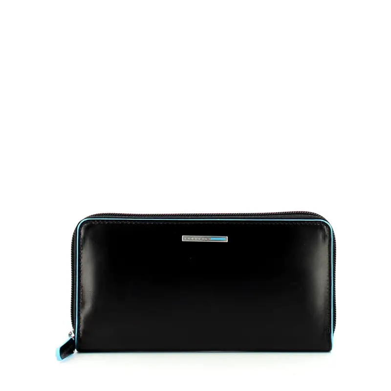 PORTAFOGLIO 3 SOFFIETTI CON ZIP - PIQUADRO NERO PD3229B2