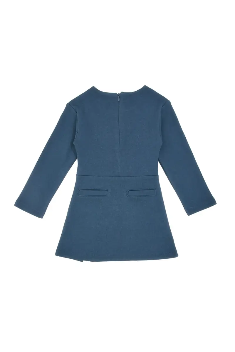 Abito blu con ricamo origami Pitt Kids PT-KD-8016 [NAVY] miniatura 3