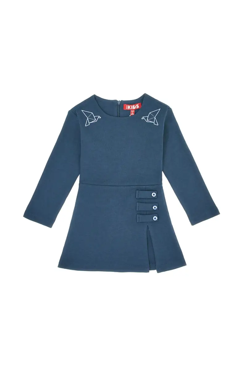 Abito blu con ricamo origami Pitt Kids PT-KD-8016 [NAVY]