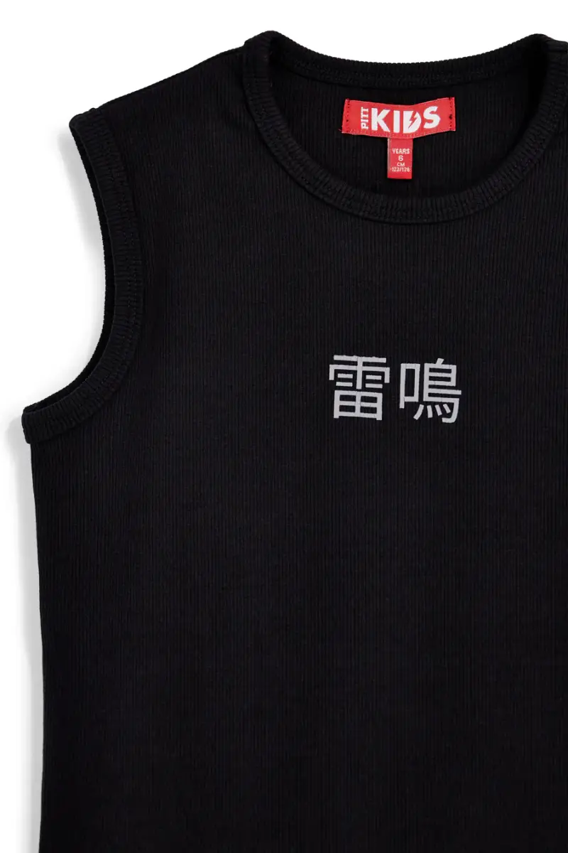 Canotta nera con stampa frontale Pitt kids PT-B-T-9026 [NERO] miniatura 2