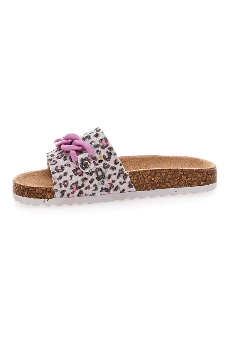 Ciabatta Leopardata rosa e bianca PITT KIDS 14400 [LEOPARD] miniatura 4