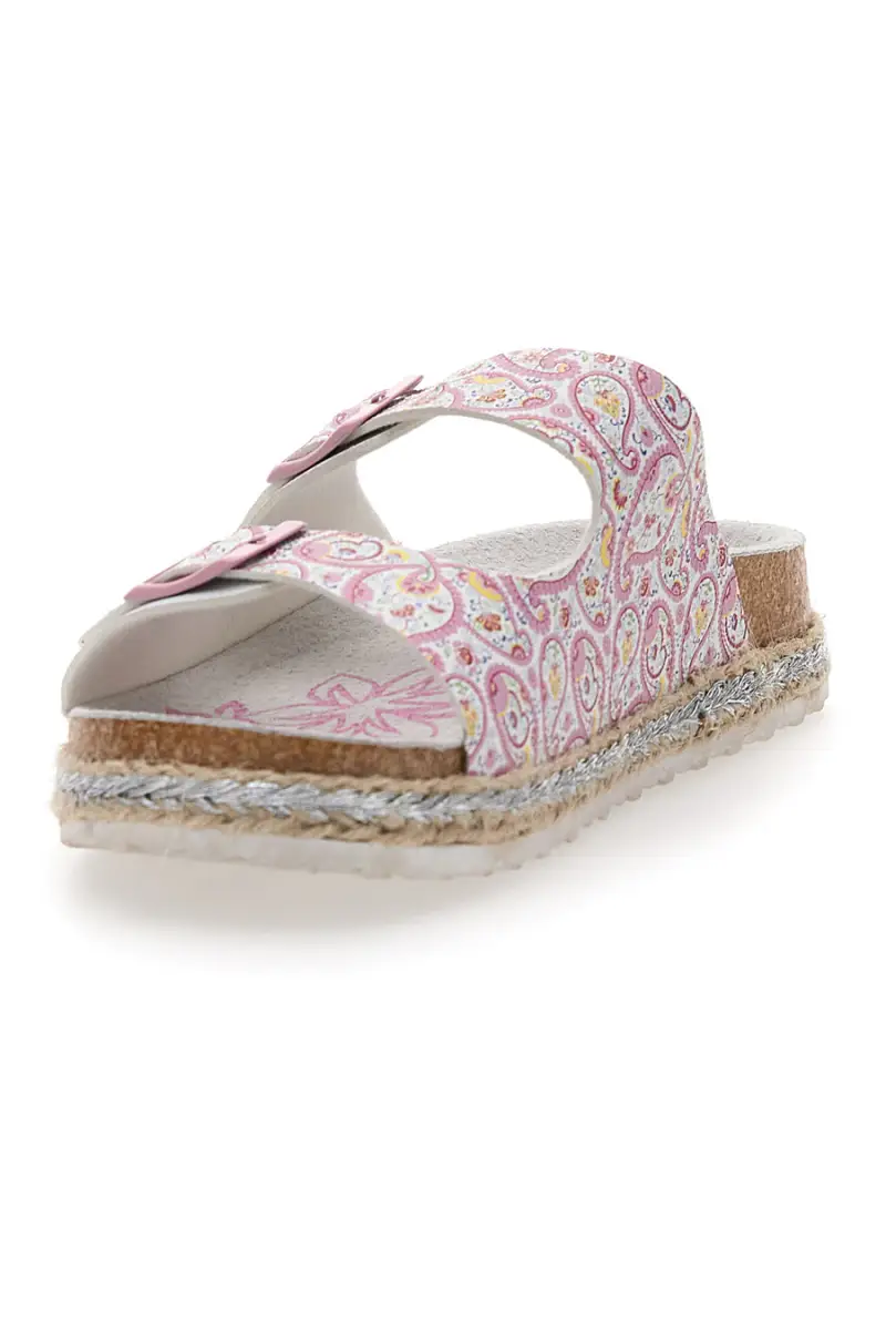 Ciabatte bianche con doppia fascia glitter rosa PITT KIDS 14507 [BIANCO miniatura 3
