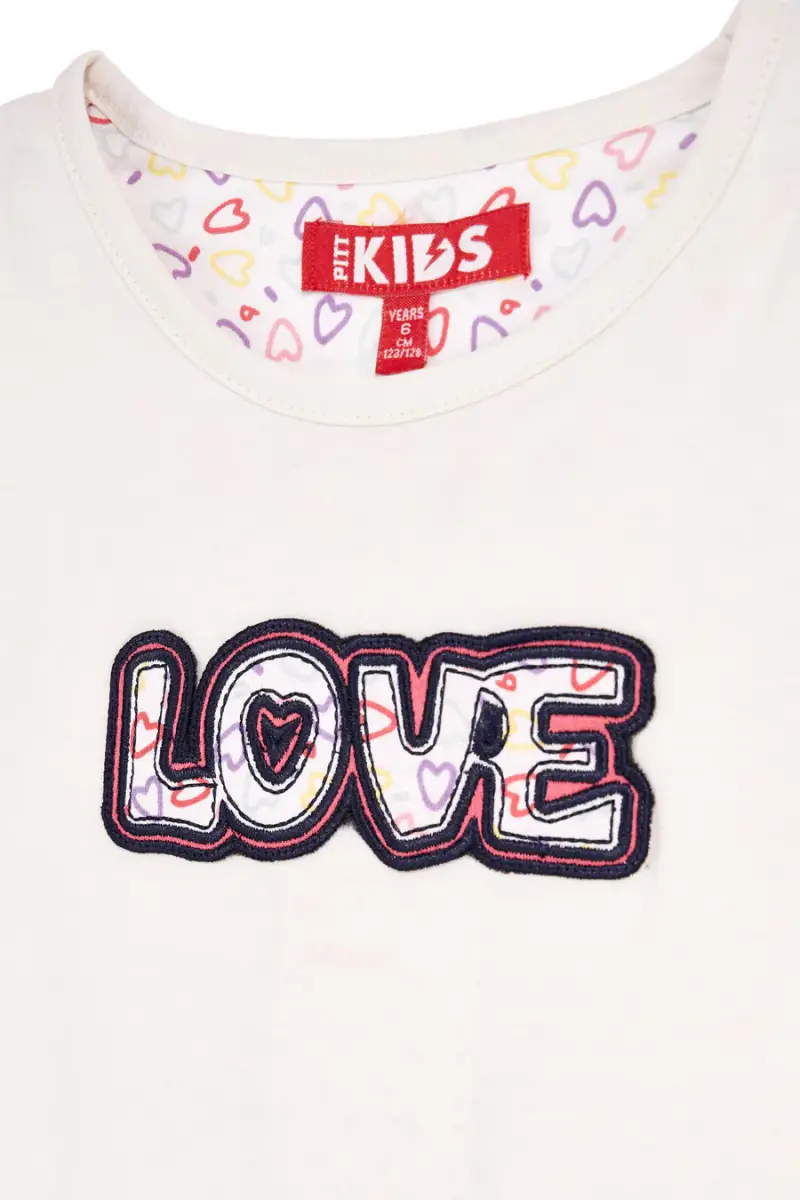 Completo bianco e rosa con stampa Love Pitt kids PT-G-SE-9045 [BIANCO miniatura 3